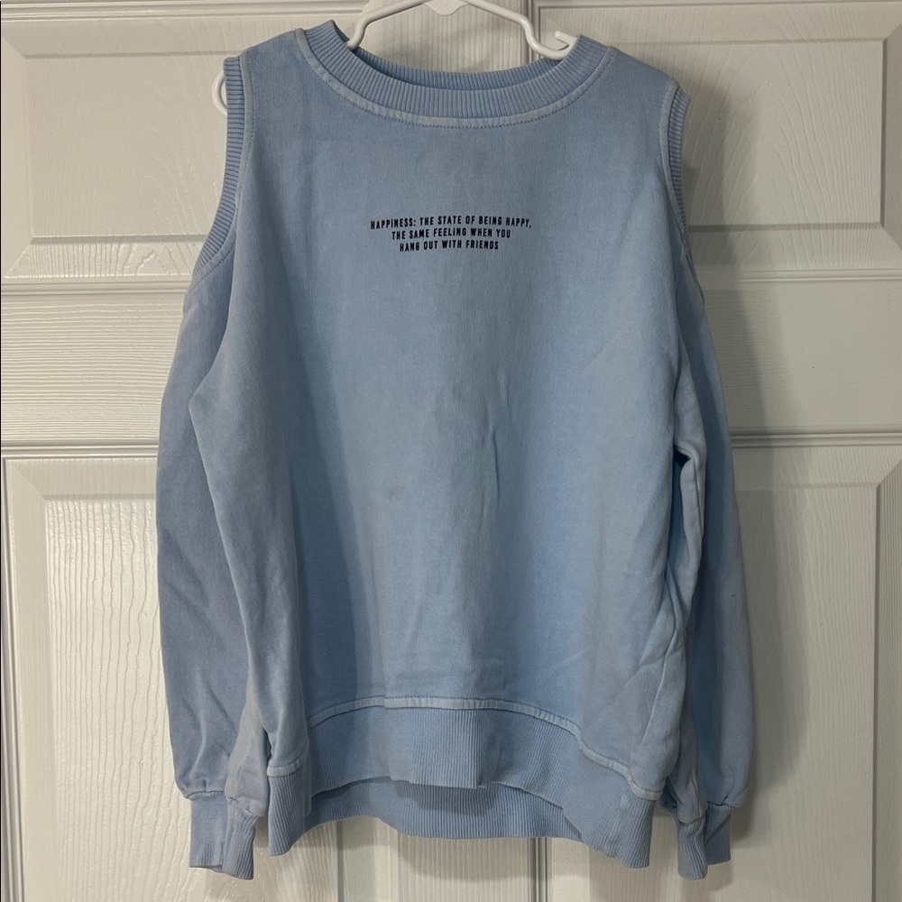 Light Blue Sleeveless Sweatshirt